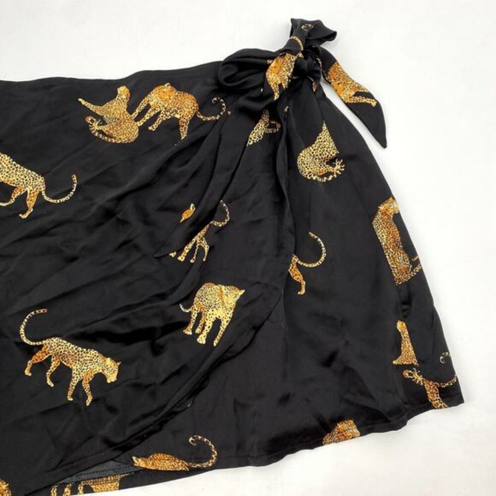 Judith March x Shannon Ford Leopard Satin Mini Skirt